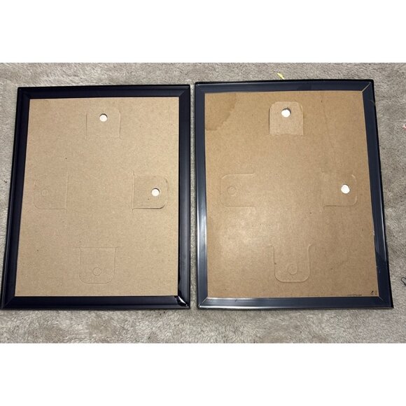 Goofy & Mickey Mouse Foil Art Prints Set Of 2 Black Frames 8 x 10" Vtg Disney - Picture 9 of 9